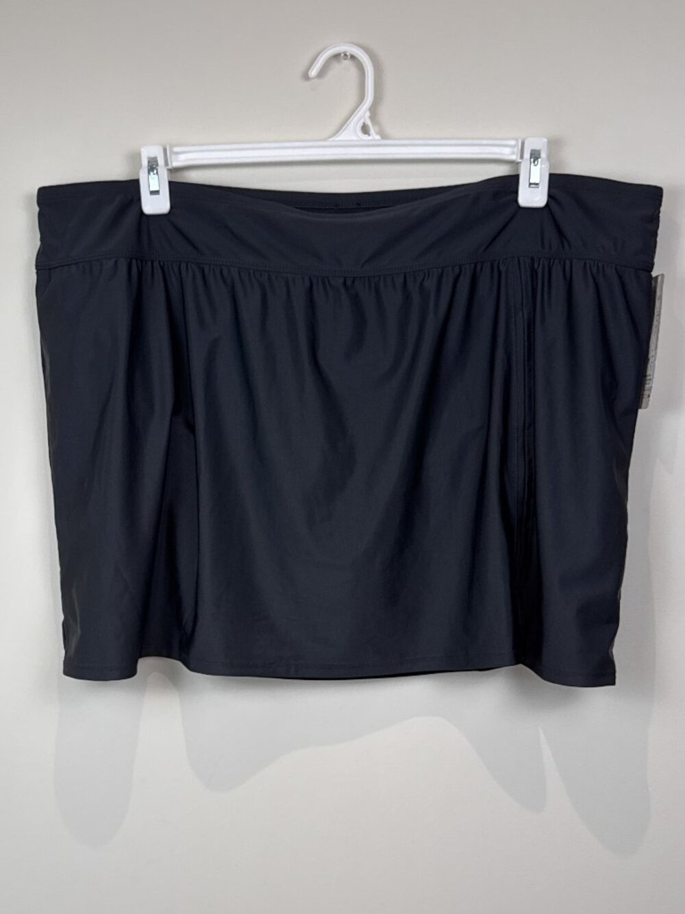 Krista Plus Womens 3X Black A-Line Tummy Control Swim Skirt